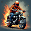 Flammenmotor Motorradheld