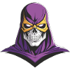 the muscular skull superhero purple