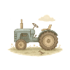 Blauer Oldtimer-Traktor
