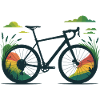 Gravel Bike Line Art – Natura selvaggia Burst