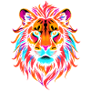 Majestic neon lion