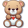 cute heart teddy