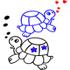 Turtles in the sea
