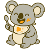 Mignon bébé koala mangeant