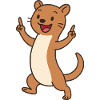 Cheerful weasel baby with charm