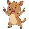 Funny Boar Freshman Cartoon