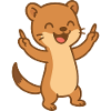 Happy Weasel Baby Cartoon