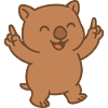 Bébé wombat heureux dansant