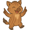 Dancing wild boar youngster