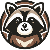 Raccoon cheerful portrait
