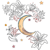Moon with Flowers