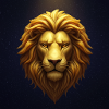 Golden Lion in the Starry Sky