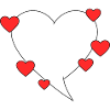 Speech bubble with hearts