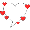 Speech bubble with hearts
