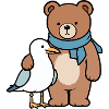 Cute Bear and Bird Design