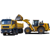 Truck with wheel loader
