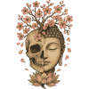 Life Death Buddha Blossom Symbolic Art