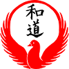 Wado-Ryu Dove Emblem with Black Kanji
