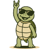 Rocking turtle with sunglasses