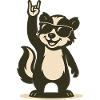 Cool skunk baby with sunglasses