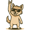Cool jackal puppy with sunglasses