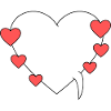 Speech bubble with hearts