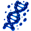 3D DNA Helix Molecule Blue