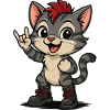 Punk Rock Kitten with Boots
