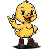 Rocking baby duck with boots