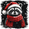 Christmas raccoon