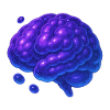 3D Brain Molecular Blue Purple