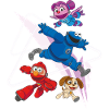 Mecha Builders Elmo, Cookie and Abby