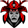 Gloomy Samurai Face with Helmet