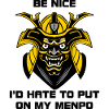 Yellow-Black Menpo with Warning Text