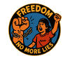 Freedom protest with broken chain