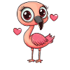 Flamingo with heart