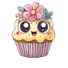 Cupcake with flower wreath