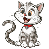 Chat animé joyeux avec collier
