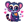 Lemur with hearts