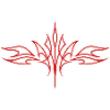 Tribal Rouge Symétrique Stylisé