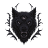 Loup mystique à trois yeux