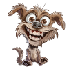 Laughing Cartoon Dog Crazy