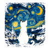 Cat Silhouette Starry Night