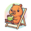 Relaxed kawaii capybara