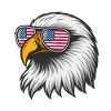with flag in glasses