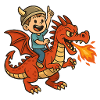 Petit viking sur dragon