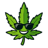 Happy Hemp Leaf with Sunglasses