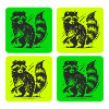 Stylish raccoon retro design