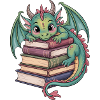 Bücherwurm-Drache – Süße Fantasy