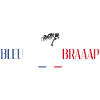 Moto bleu blanc braaap